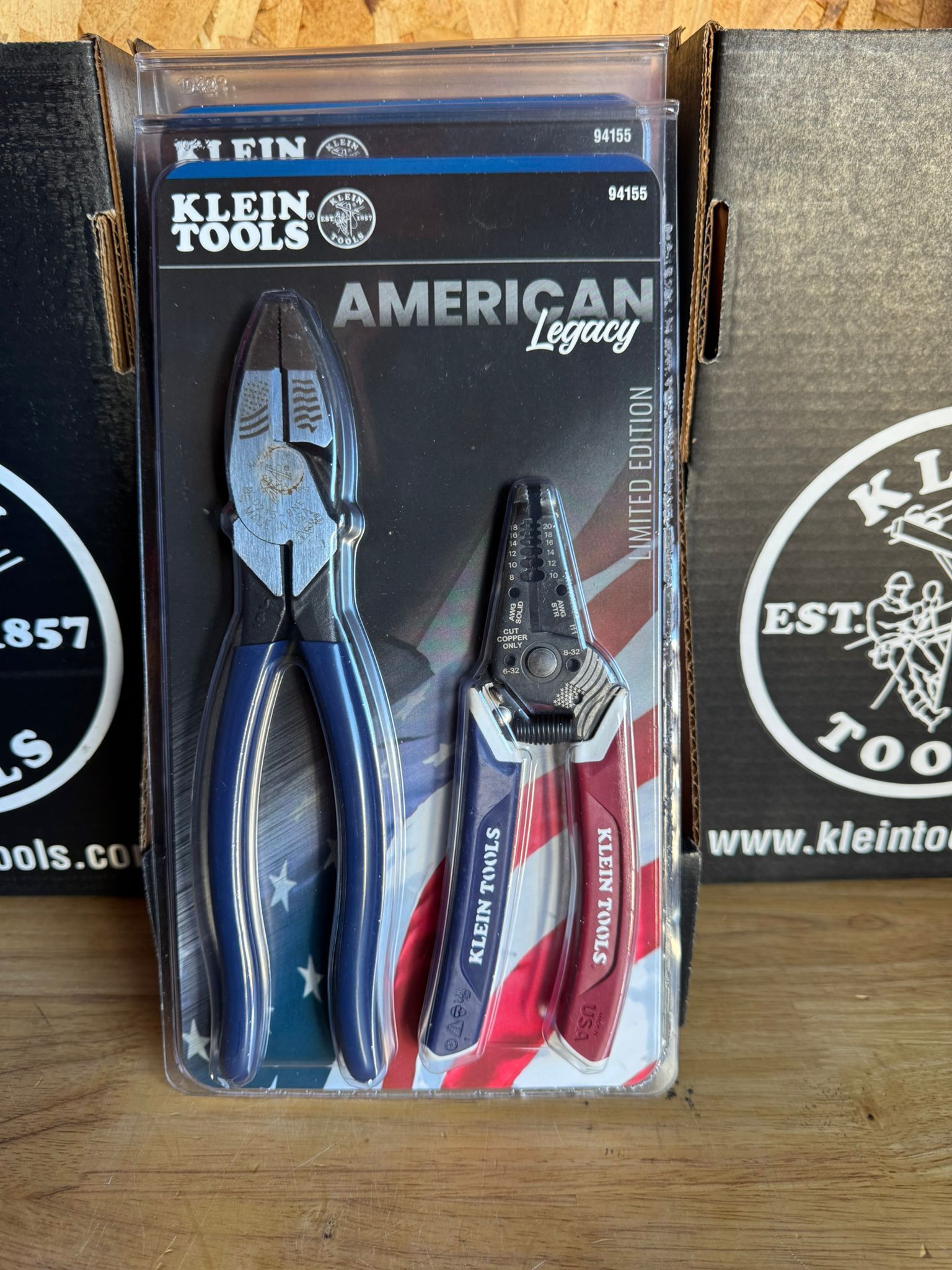 Klein Tools American Legacy Lineman Pliers and Klein-Kurve Wire Stripper / Cutter