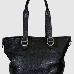 Classic Burberry Leather Tote Bag (with Iconic Plaid Fabric Interior)