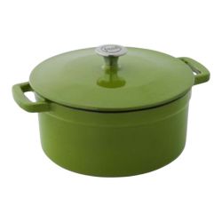 Food Network 5 QT Enamel Cast Iron Dutch Oven, Avocado Green