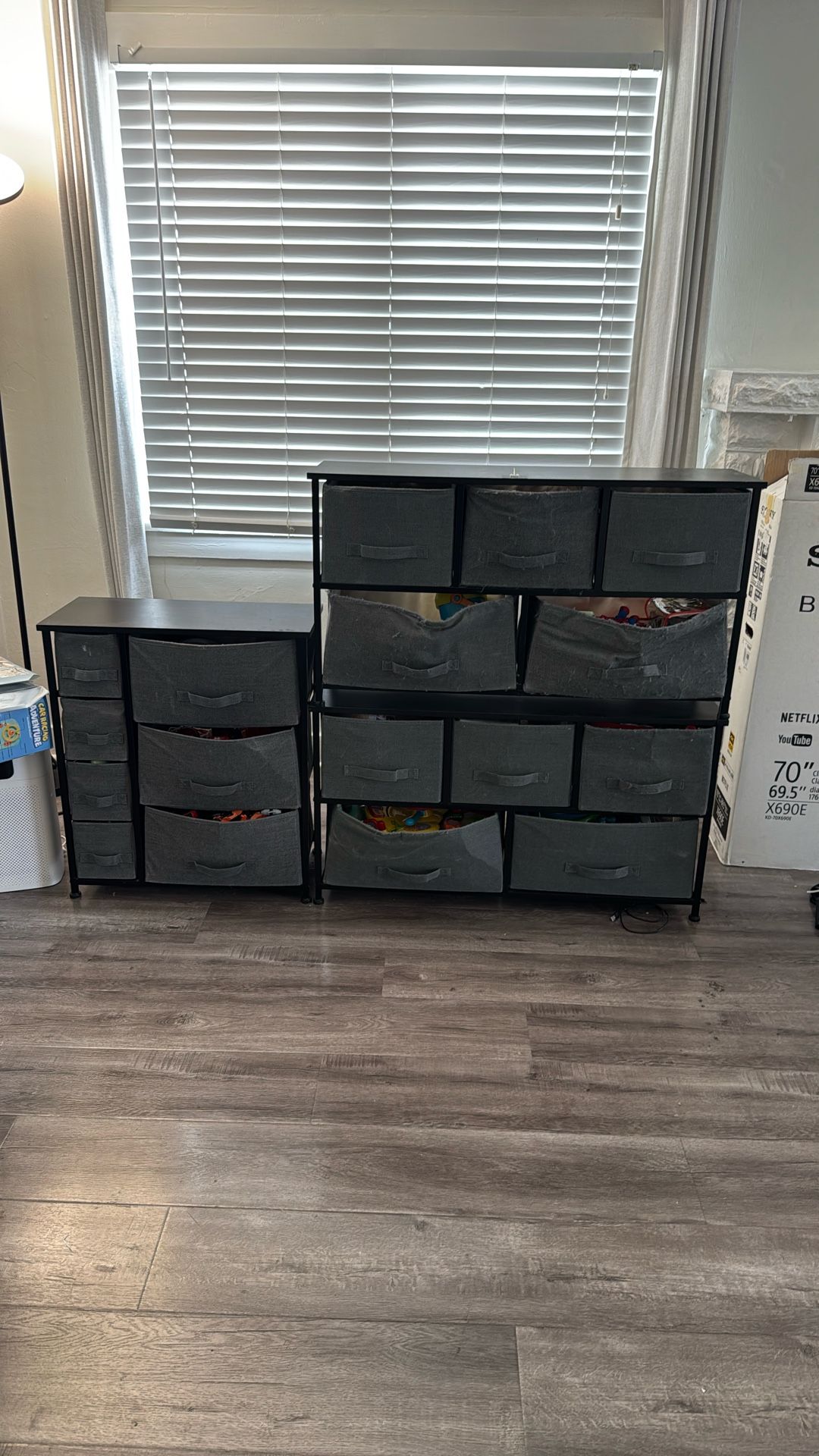 Grey And Black Organizer Drawers For Kids