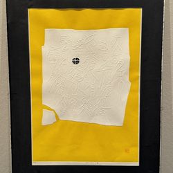 Huge 1970 Modernist Japanese Woodblock Print "Poem 70-11" by Haku Maki 52/155