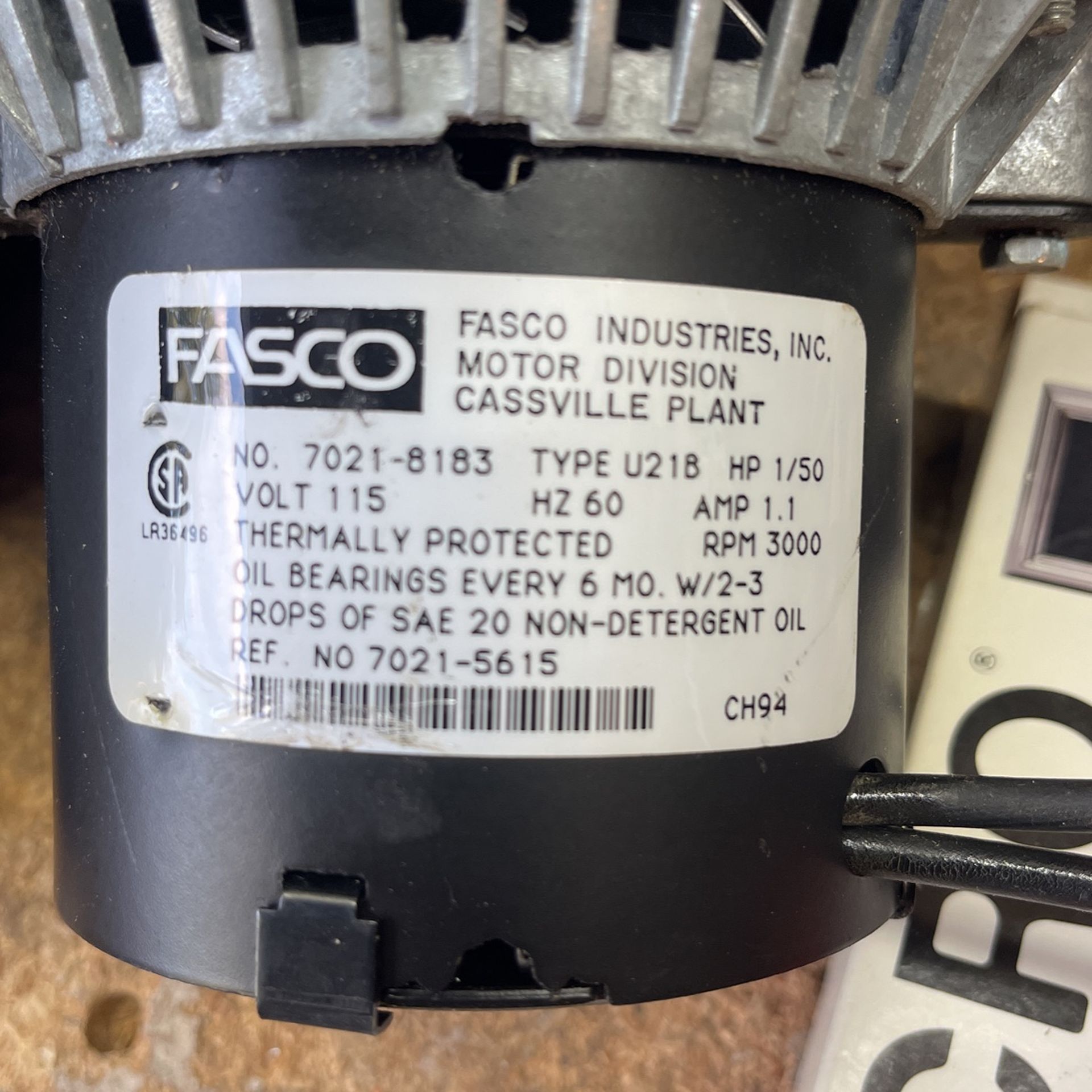 Fasco Furnace Draft Inducer / Exhaust Vent Motor