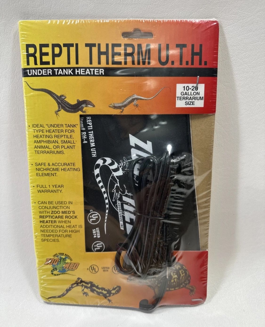 Zoo Med RH-4 Small Repti Therm U.T.H Under Tank Heater New Sealed