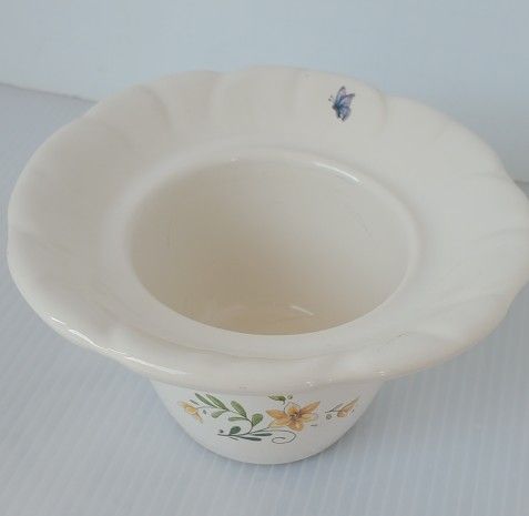 Pfaltzgraff Stoneware Floral Lite Meadow Lane Votive Candle Holder Decor Bowl