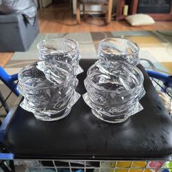 8 Each Crystal Whiskey Glasses. New