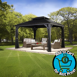 Messina Hardtop Gazebo, 10 ft. x 14 ft. Gray *DEAL of the Day*