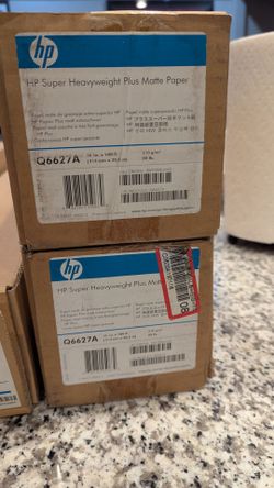 HP super heavyweight plus matte paper rolls brand new in box, 2 boxes $75 each