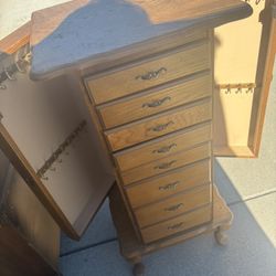 Vintage Jewelry Drawer Pop Up Mirror 