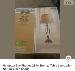 Hampton Bay Rhodes 28 inch Bronze table lamp