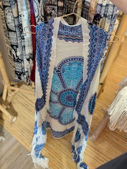 Boho Mandala Print Kimono Cardigan with Fringe