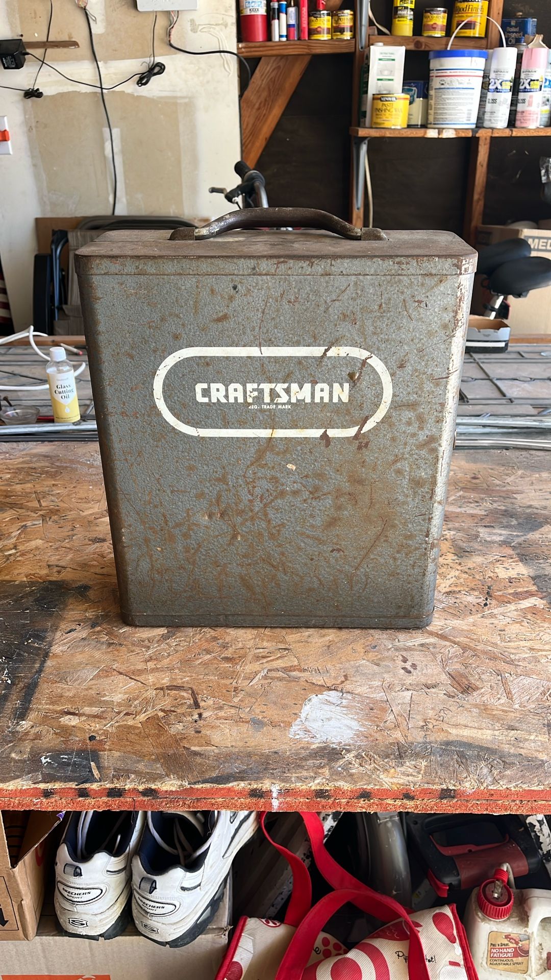 Vintage craftsman drill gun metal box