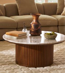 Marble Round Coffee Table - Brand New