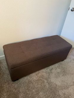 Brown storage ottoman