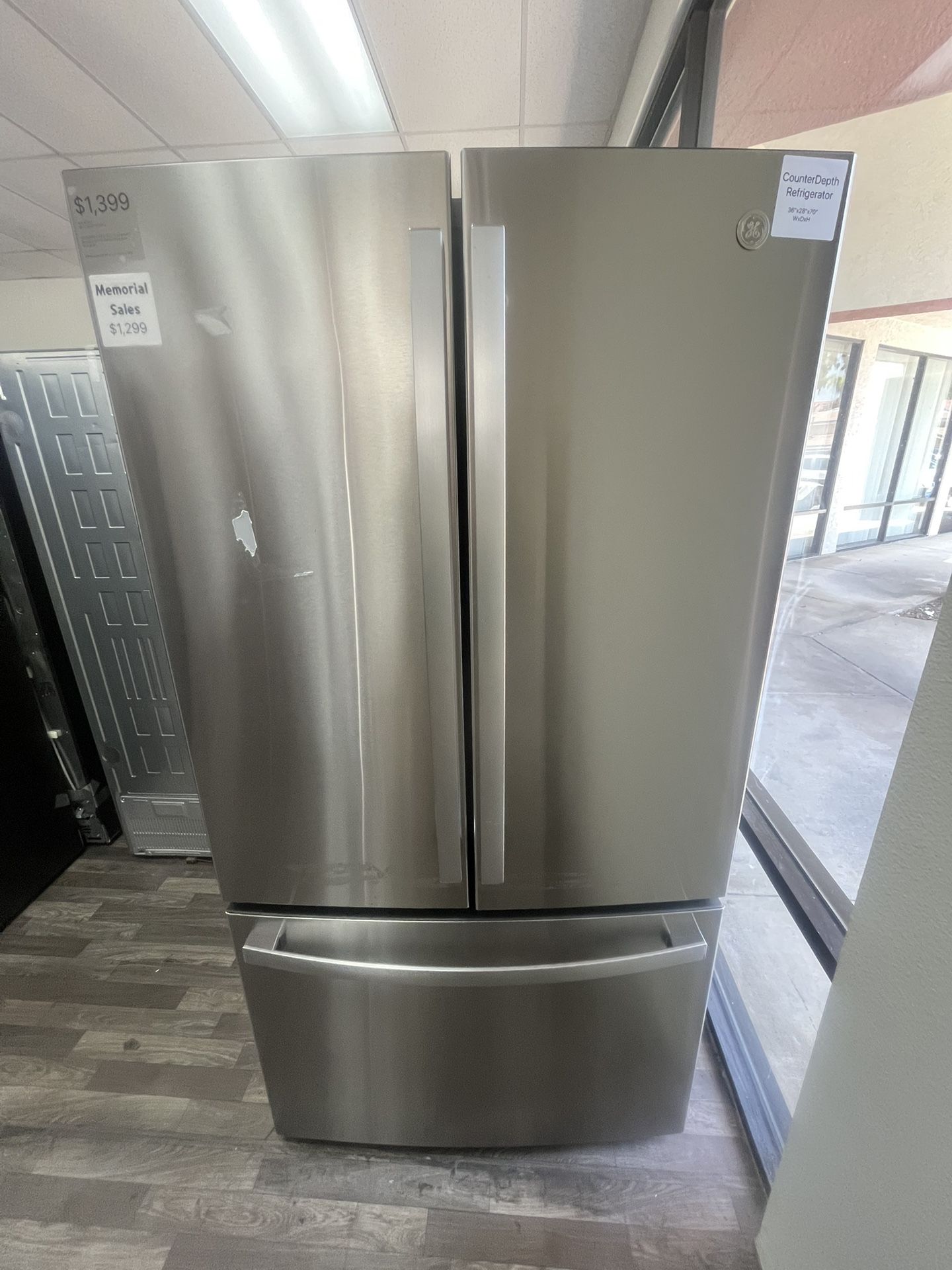 Only $1299 Through Memorial Day GE ENERGY STAR 21.9 Cu Ft French Door Counter Depth Refrigerator