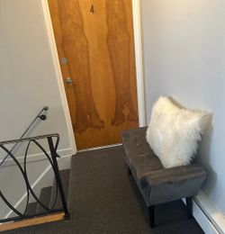 Gray Suede Bench