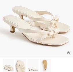 Bow flip-flop kitten-heel sandals