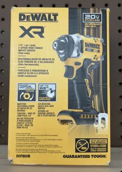 NEW! DeWalt DCF860B 20V XR 3-Speed Brushless 1/4" Impact Driver