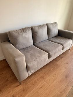 85” Gray Sofa and Ottoman