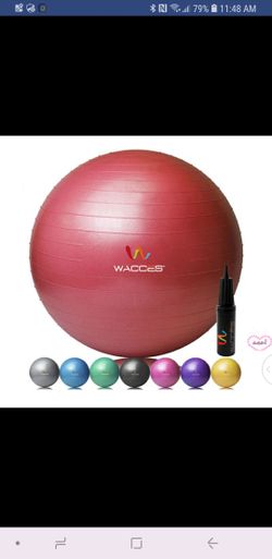 Wacces Anti-Burst Fitness Exercise Stability and Yoga Ball with Pump