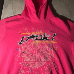 Pink Sp5der 1:1 Hoodie – Size Large 