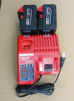 Milwaukee M18 batteries pack of two 5.0 plus charger