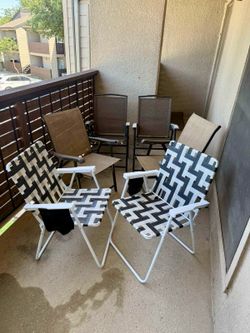 Folding metal patio chairs like new 20$ for each