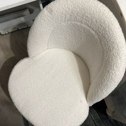 Modern white boucle desk chair