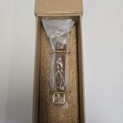 Holzkern Emma Women's Watch Band Brown Leather Gold Buckle 14mm NEW IN BOX