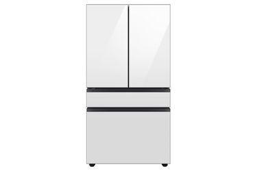 SAMSUNG Bespoke AI 4-Door French Door - White Glass in Counter Depth 