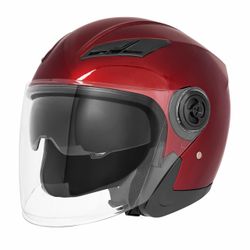 Brand New Open Face Motorcycle Helmet, 3/4 Helmet with Dual Sun Visor, Men Women Adult Motorbike Helmet for Scotter Chopper Moped Cruiser Casco, DOT A