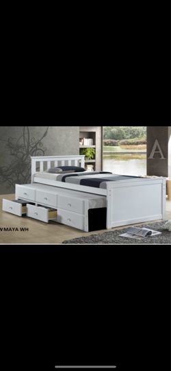 $299 twin captains bed not including mattress