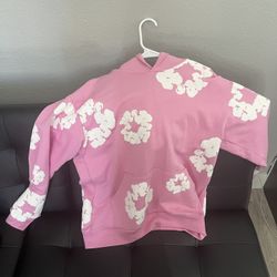 Pink Denim tear hoodie