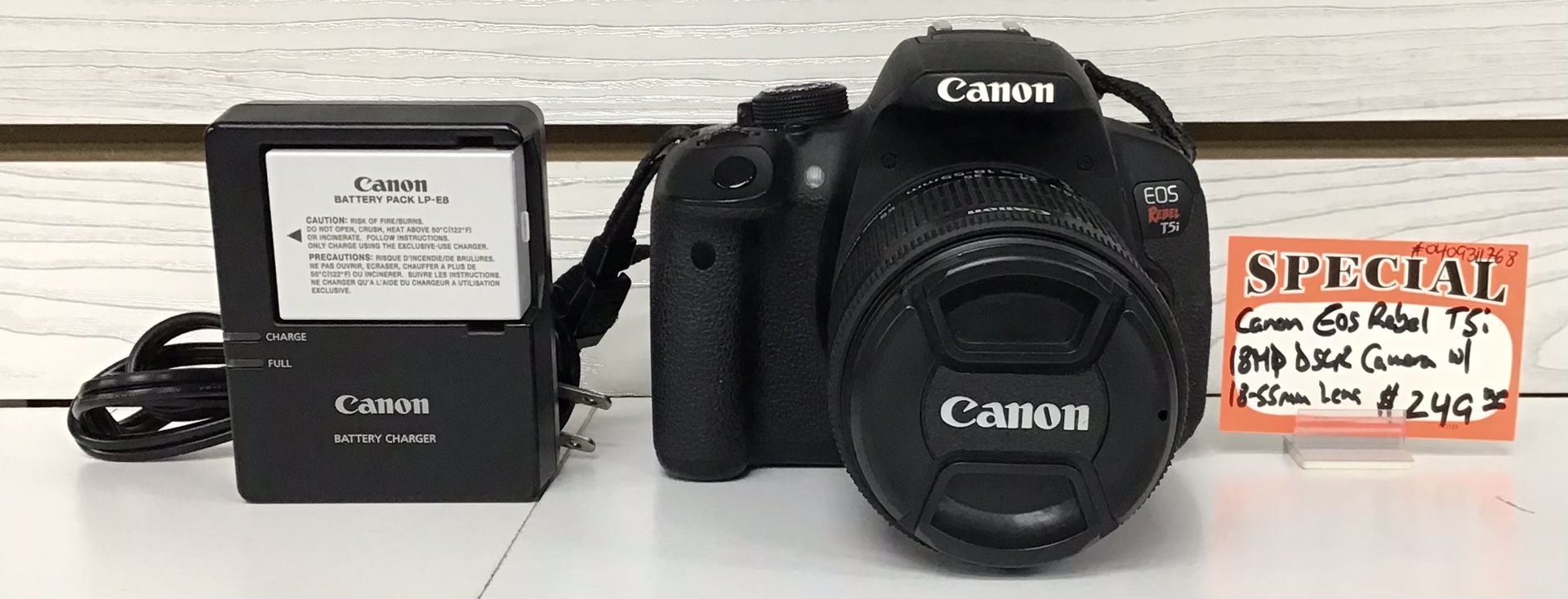 Canon EOS Rebel T5i 18MP DSLR Camera W/ 18 55mm Lens