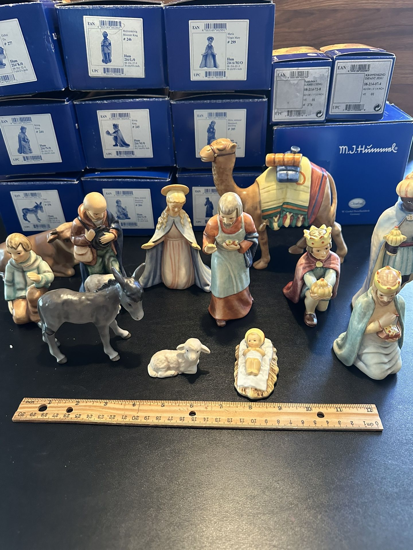 Complete Vintage Small Hummel Nativity Set With Boxes 12 Figurines