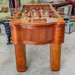 Halex Foosball table Hard Oak Wood Table Beautiful piano design. MAN CAVE lots of fun