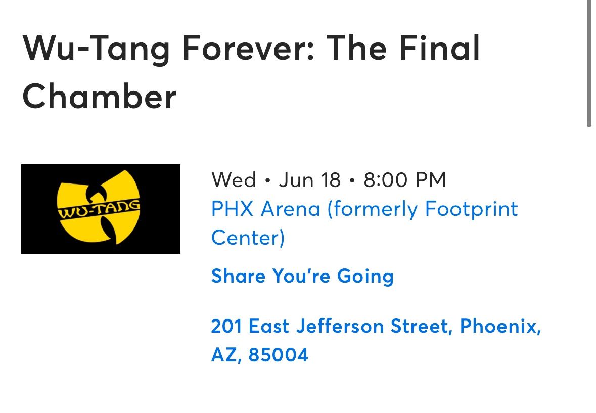 Wu Tang Forever The Final Tour Concert Tickets