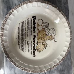Royal China by Jeannette Corporations ceramic Quiche Lorraine pie plate from the Country Harvest line.  
