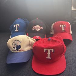 Lot Of 5 Texas Rangers Caps 