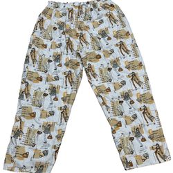 Hollister Pajama Pants Women’s S 6-8 Brown White Purse Print Casual Sleepwear