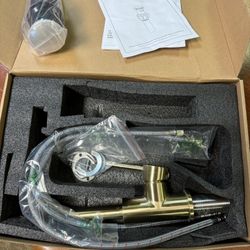Gold Brushed Bathroom Faucet New Open Box 