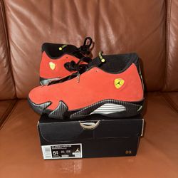 Air Jordan Retro 14 Ferrari Red Size 5.5y Youth Gradeschool