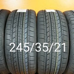4 New Tires For Sale 245/35/21 EV Tesla Electric Vehicle We Service Motorcycle Tires