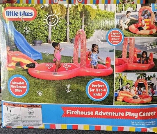 FIREHOUSE ADVENTURE POOL SLIDE AND WATER CANNON 🔥🔥🔥🔥NEW