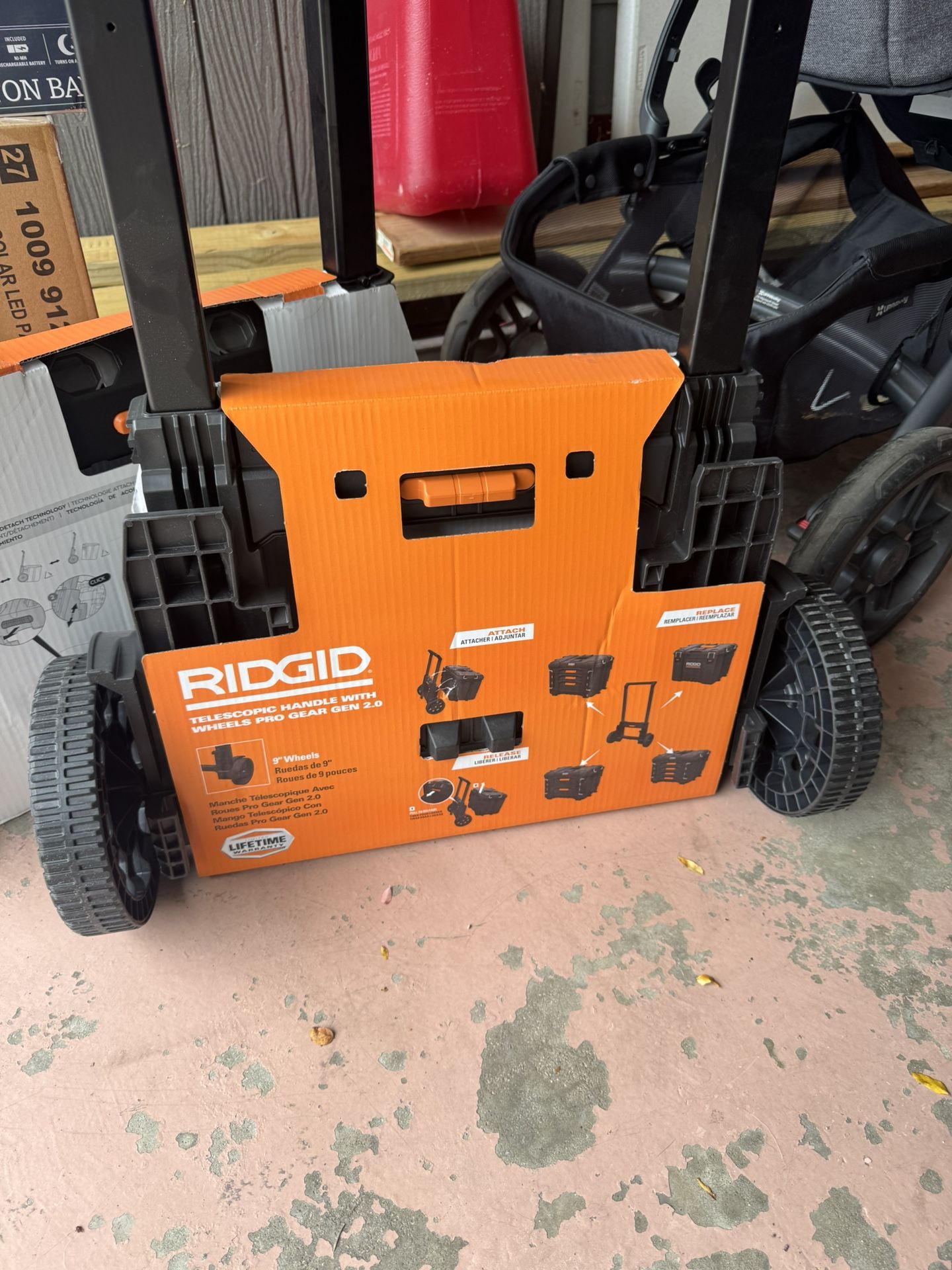 Pro Gear System Gen 2.0 Durable All Terrain Rolling Tool Box Attachment With 9 in. Heavy Duty Wheels