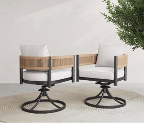 Outdoor Swivel Lounge Chairs Set of 2