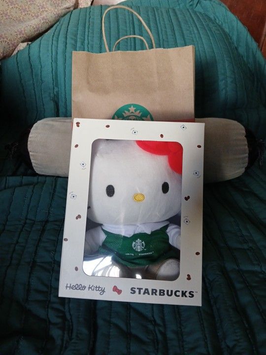 Starbucks , hello , kitty plush in original box , never taken out.