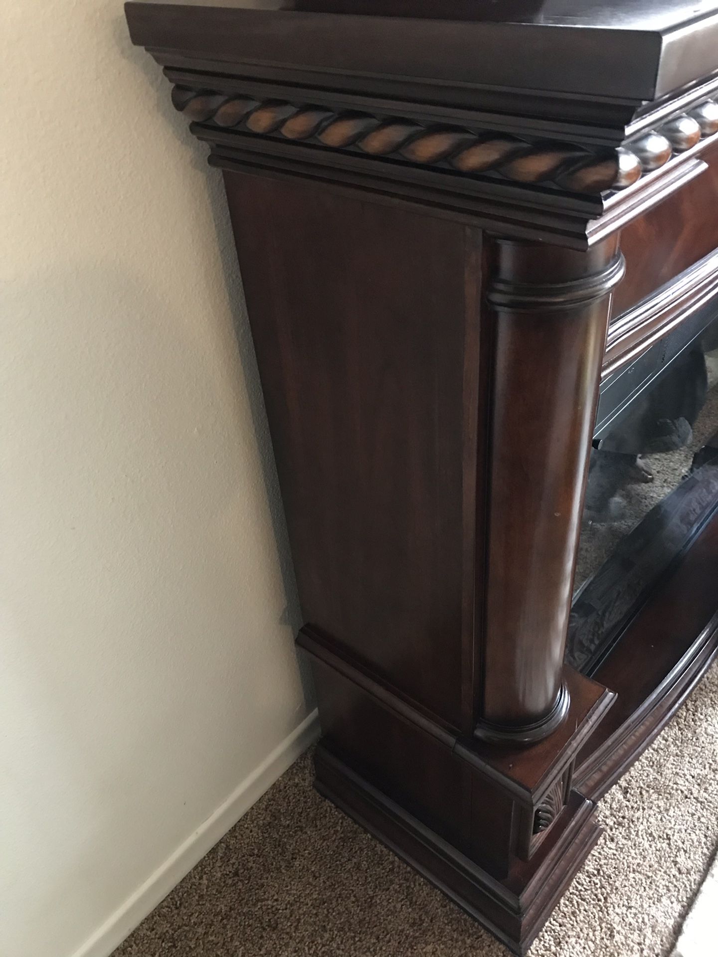Twin star electric fireplace dark brown mantle chimney 33ef010gra for Sale  in Brooks, OR - OfferUp