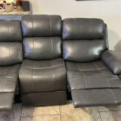 Leather Gray Sofas 