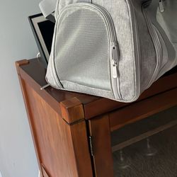 Pet Carrier, Small Dog Or Cat Gray Flannel.