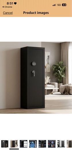 13-15 Biometric Gun Safe for Home Rifles and Pistols, Large Heavy-Duty Cabinet with Ammo Box, Shelf & Racks, No Assembly 15 Pack
